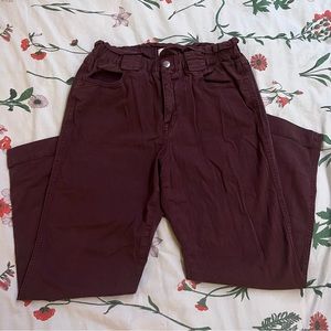 Pistola Maroon Buttoned Trousers